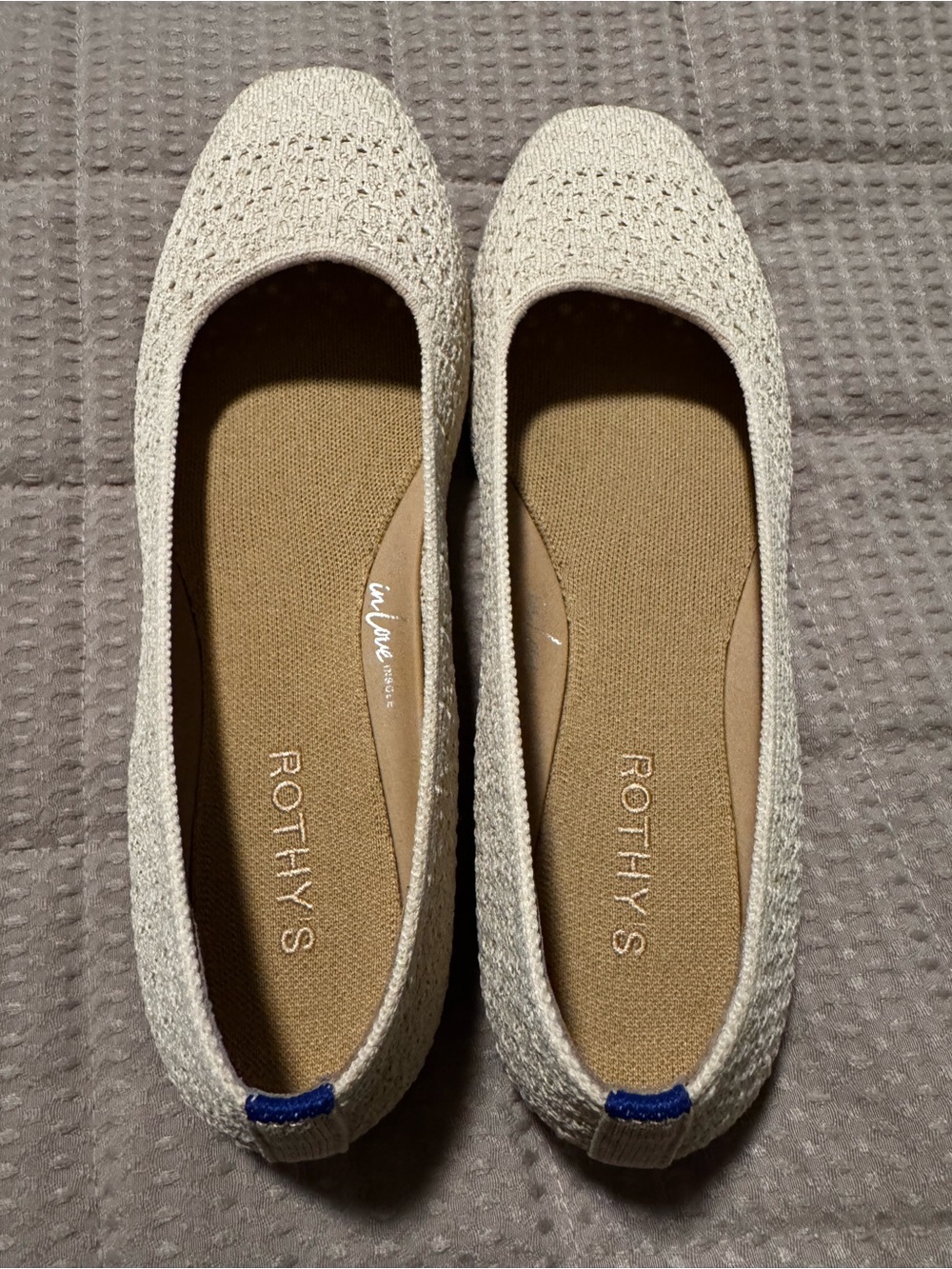 Rothy's The Max Square Ballet Flat — Cream Knit - Picture 3 of 4